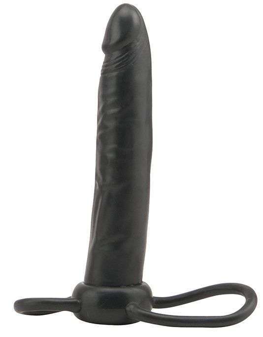 картинка Чёрная насадка на пенис для анальной стимуляции WHATA MAN - 16 см. от магазина Без Проблем