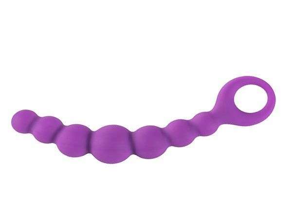 Товары для взрослых. картинка Фиолетовая анальная цепочка Bubble-Chain - 15...