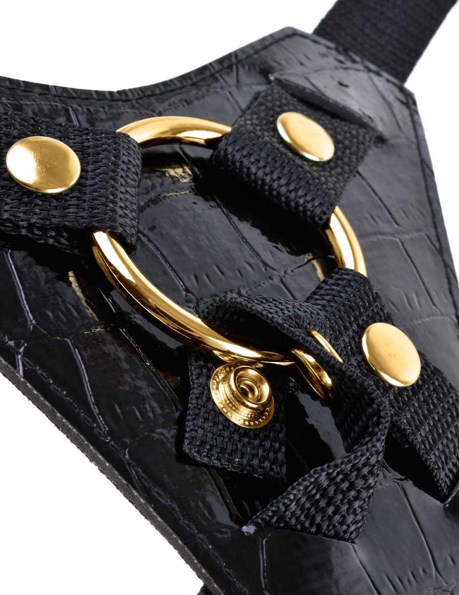 картинка Чёрный с золотом женский страпон Designer Strap-On от магазина Без Проблем