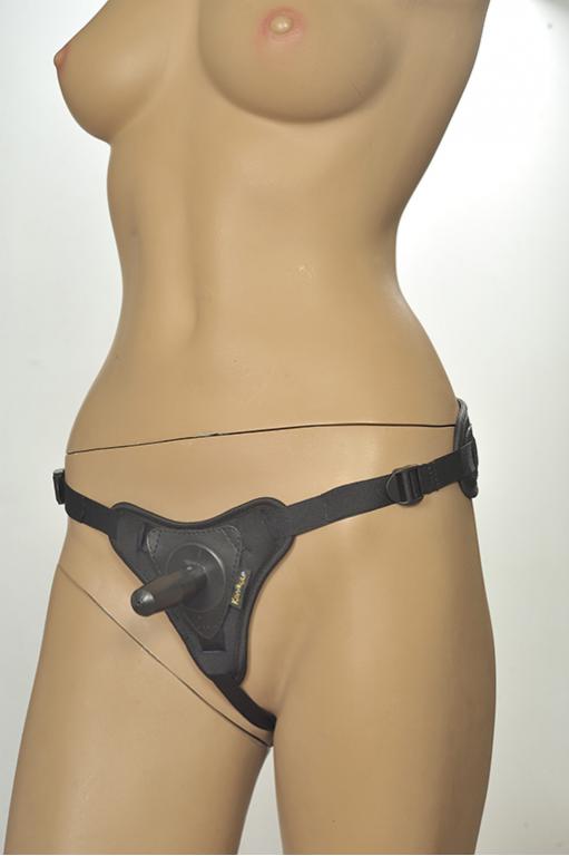 картинка Чёрные трусики с плугом Kanikule Strap-on Harness Anatomic Thong от магазина Без Проблем