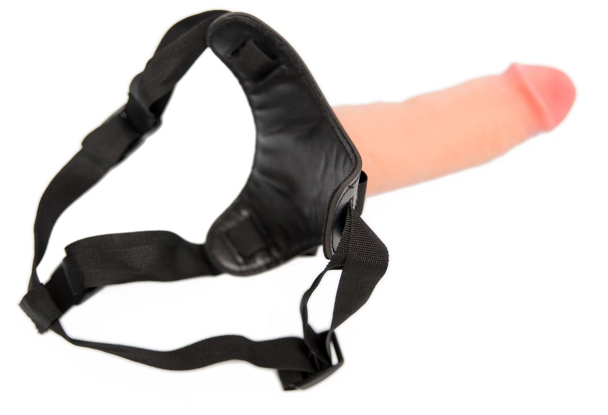 картинка Женский страпон из био-кожи - 15 см. от магазина Без Проблем