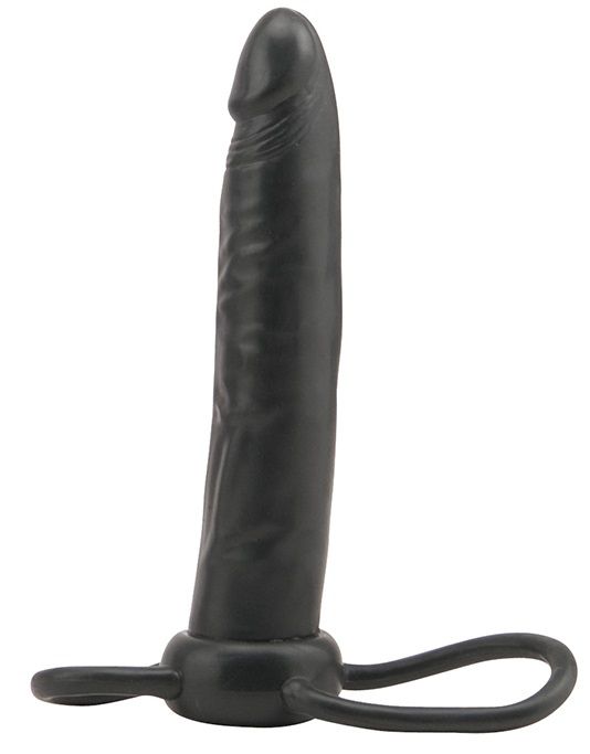 картинка Чёрная насадка на пенис для анальной стимуляции WHATA MAN - 16 см. от магазина Без Проблем