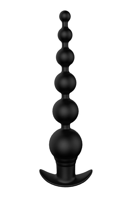 картинка Черный анальный вибромассажер REMOTE GRADUATING BEADS - 20,7 см. от магазина Без Проблем