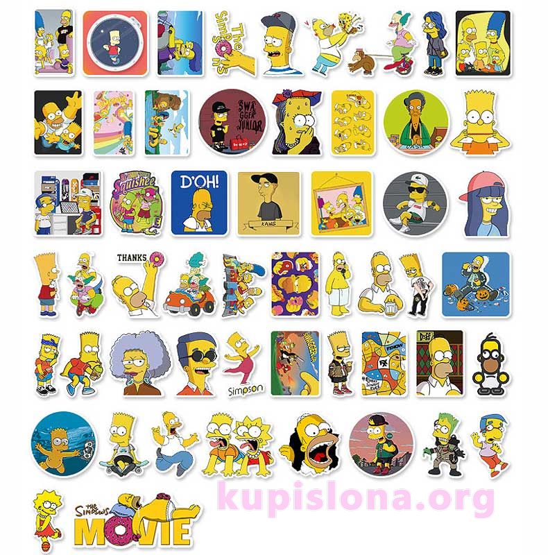 картинка Набор наклеек «Симпсоны» от магазина Без Проблем