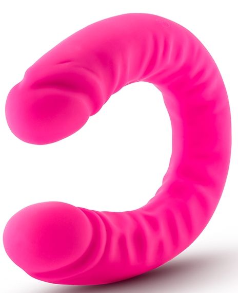 картинка Розовый двусторонний фаллоимитатор 18 inch Silicone Slim Double Dong - 45,7 см.  от магазина Без Проблем