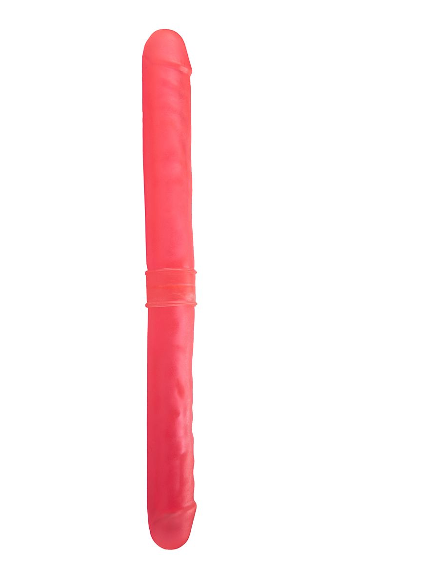 картинка Розовый двусторонний гелевый фаллоимитатор - 44 см. от магазина Без Проблем