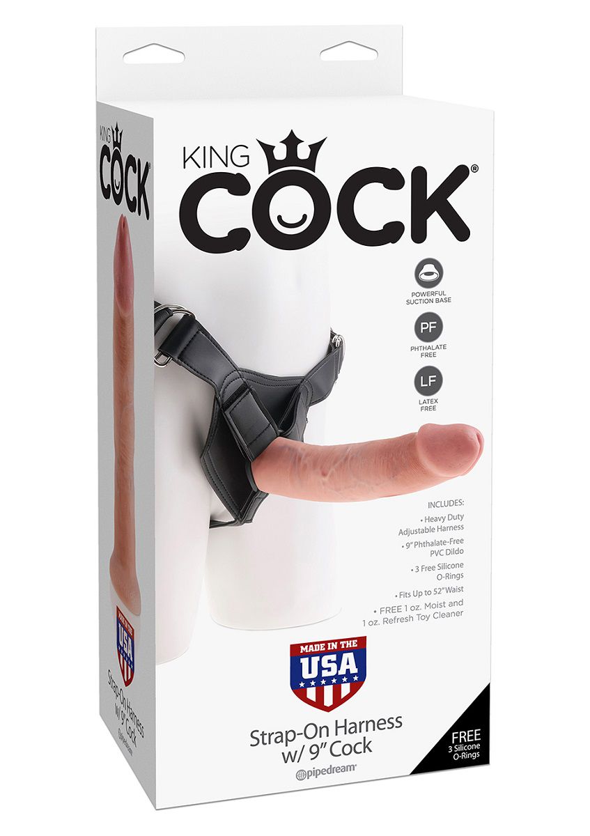 картинка Страпон Harness со съемной телесной насадкой King Cock 9 - 22,9 см. от магазина Без Проблем