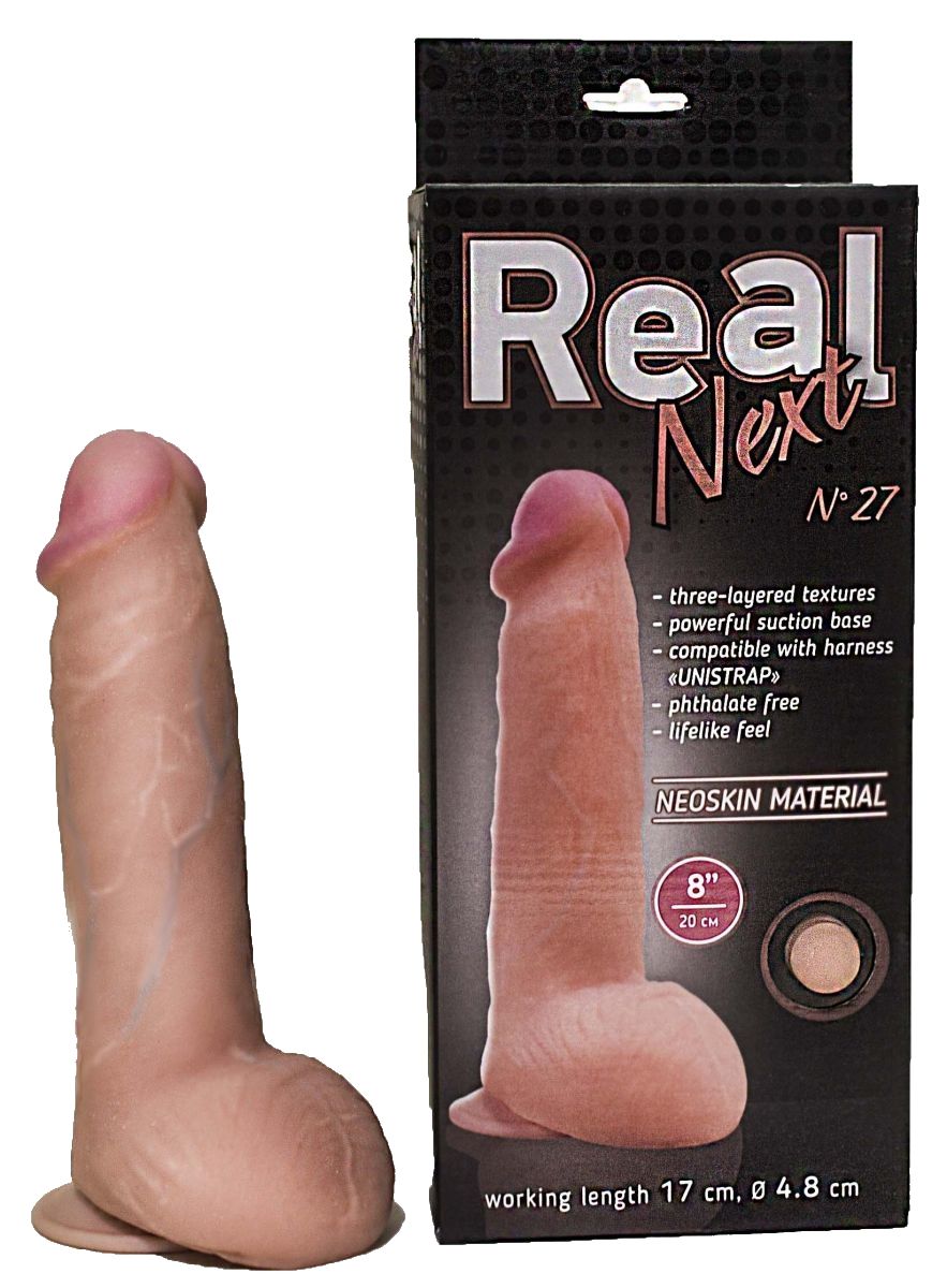 картинка Реалистичный фаллоимитатор  на присоске REAL Next № 27 - 20 см. от магазина Без Проблем