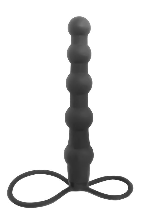 картинка Черная ёлочка-насадка для двойного проникновения Mojo Bumpy - 15 см. от магазина Без Проблем