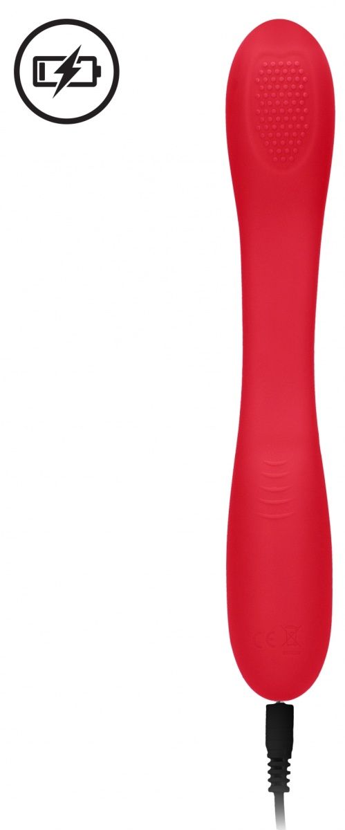 картинка Красный двухсторонний вибратор Flex - 21,5 см. от магазина Без Проблем