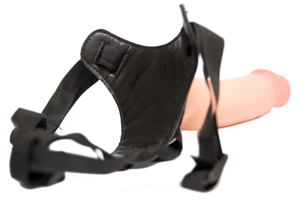 картинка Женский страпон с реалистичной насадкой-фаллосом - 18 см. от магазина Без Проблем