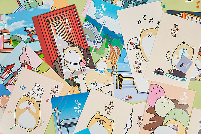 картинка Набор почтовых открыток «Сиба-ину» от магазина Без Проблем