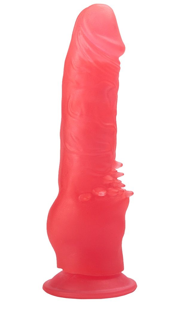 картинка Розовый фаллоимитатор с шипами для клиторальной стимуляции - 17,8 см. от магазина Без Проблем
