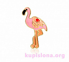 картинка Брошь-значок «Розовый фламинго» магазин Без Проблем являющийся официальным дистрибьютором в России 