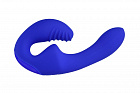 картинка Синий безремневой страпон с пультом ДУ - 17,5 см. магазин Без Проблем являющийся официальным дистрибьютором в России 