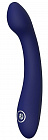 картинка Синий изогнутый вибромассажер HYBRIS - 21 см. магазин Без Проблем являющийся официальным дистрибьютором в России 