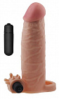 картинка Реалистичная насадка на пенис с вибропулей - 17,8 см. магазин Без Проблем являющийся официальным дистрибьютором в России 