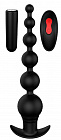 картинка Черный анальный вибромассажер REMOTE GRADUATING BEADS - 20,7 см. магазин Без Проблем являющийся официальным дистрибьютором в России 