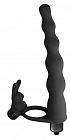 картинка Черная вибронасадка для двойного проникновения Jungle Bunny - 17 см. магазин Без Проблем являющийся официальным дистрибьютором в России 